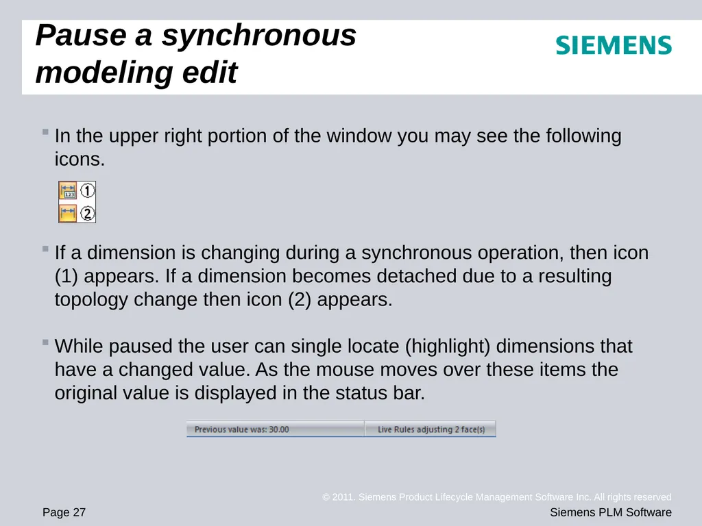 Solid Edge ST4 Training Working with face - slide 27 of 31