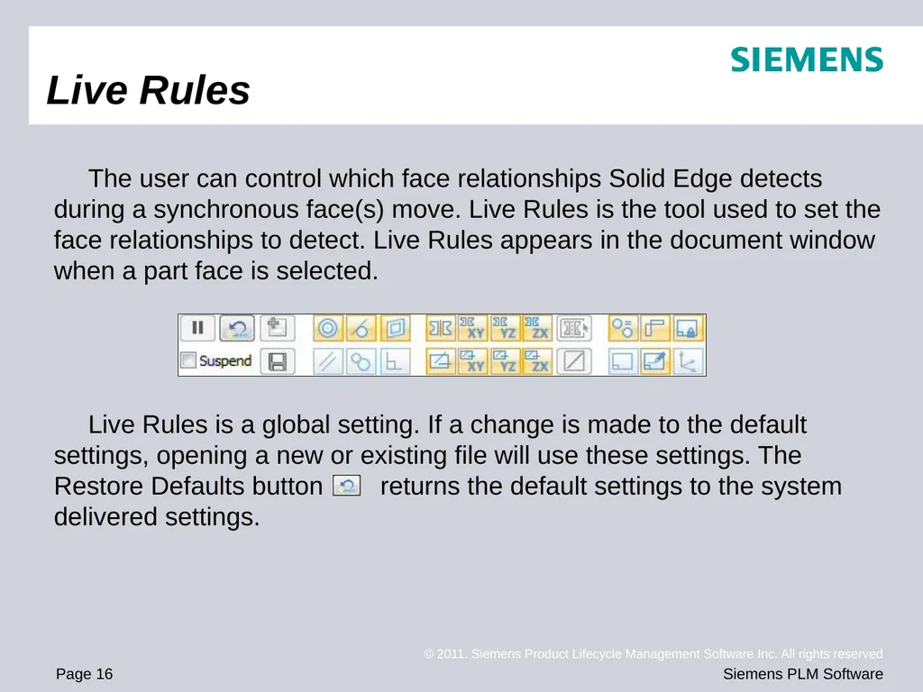 Solid Edge ST4 Training Working with face - slide 16 of 31