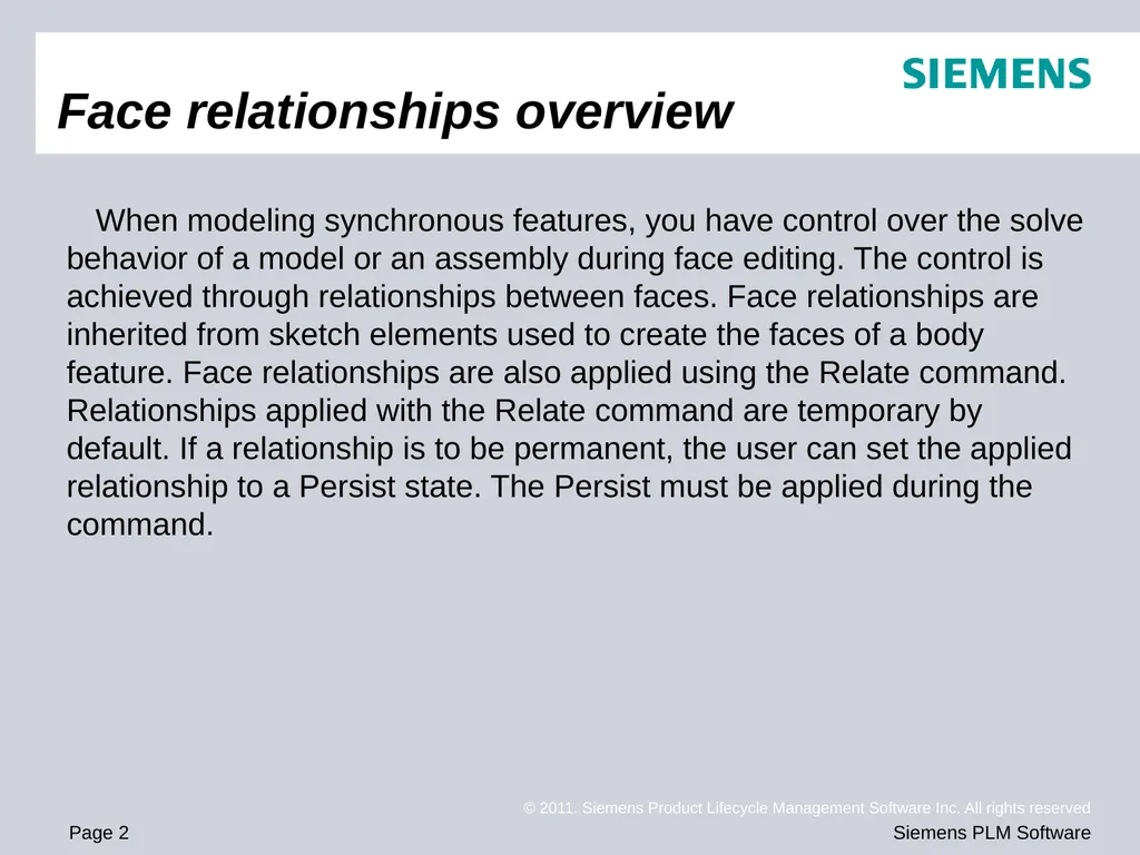 Solid Edge ST4 Training Working with face - slide 2 of 31