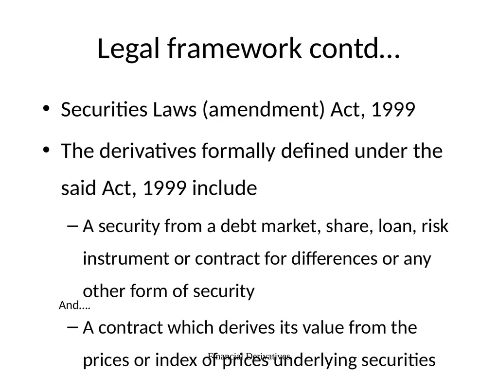 Forward/Futures Pricing Financial Derivatives 2 - slide 35 of 38