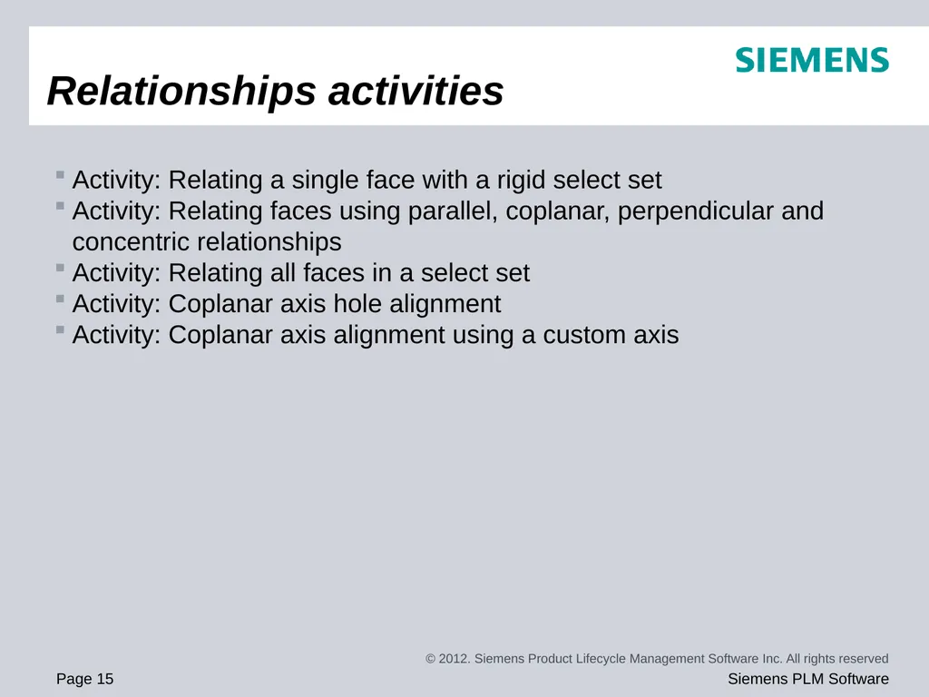 Solid Edge ST5 Training Working with face - slide 15 of 31