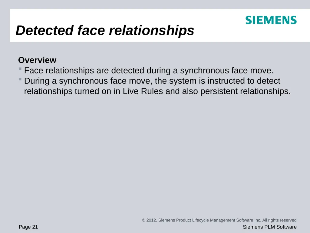 Solid Edge ST5 Training Working with face - slide 21 of 31