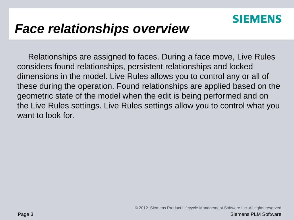 Solid Edge ST5 Training Working with face - slide 3 of 31