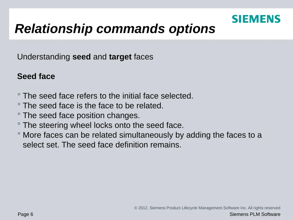 Solid Edge ST5 Training Working with face - slide 6 of 31