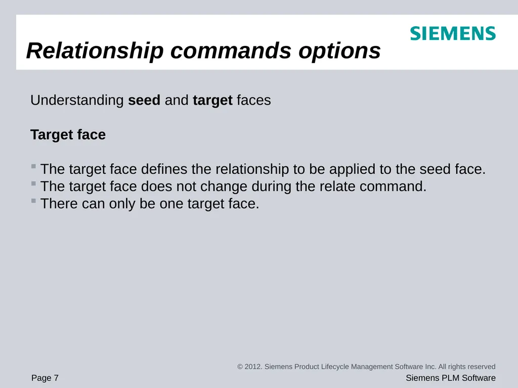 Solid Edge ST5 Training Working with face - slide 7 of 31
