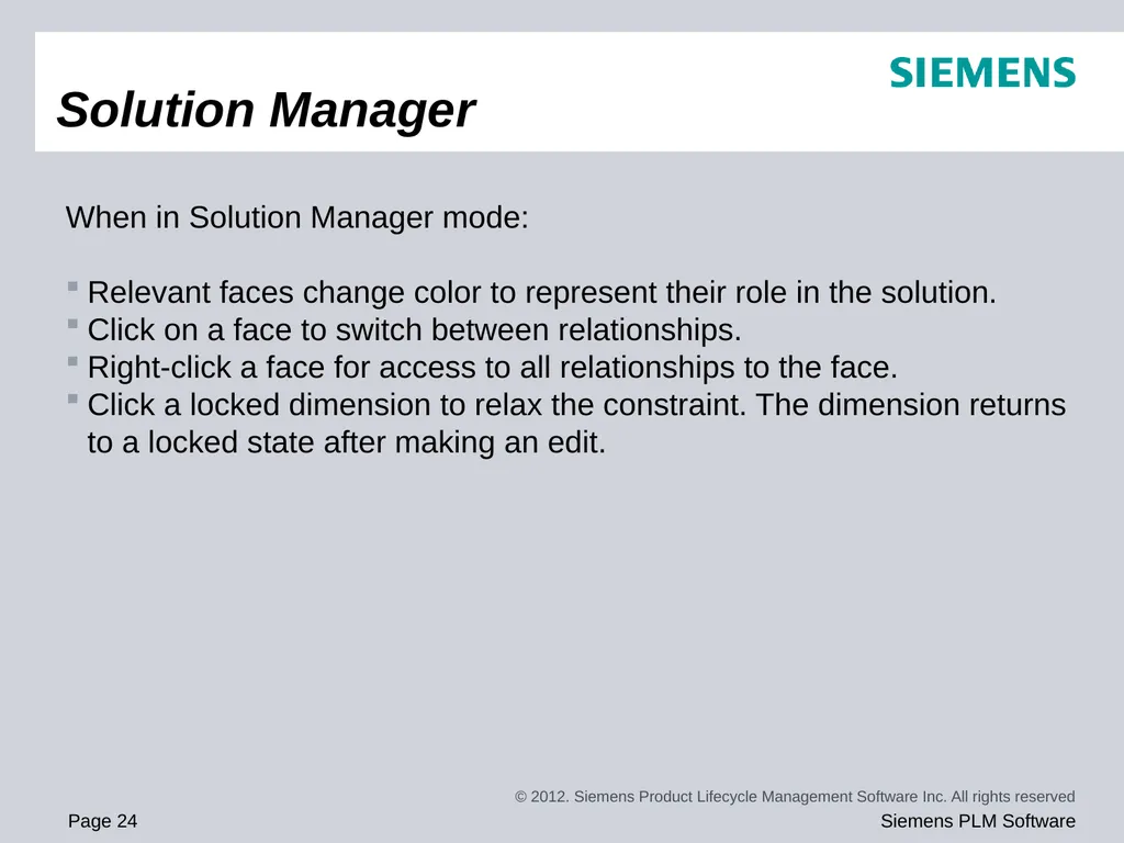 Solid Edge ST5 Training Working with face - slide 24 of 31