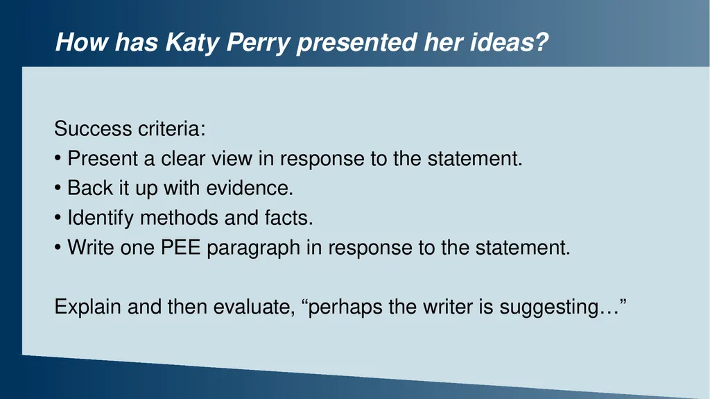 Example lesson 2: Evaluating writers’ viewpoints - slide 12 of 12