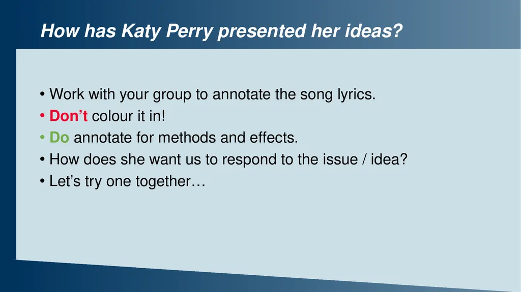 Example lesson 2: Evaluating writers’ viewpoints - slide 7 of 12