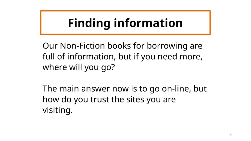 PMHS Library Guide four Finding information 1 - slide 4 of 11