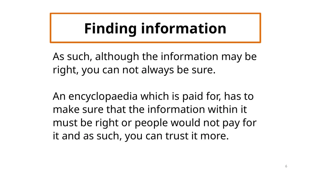 PMHS Library Guide four Finding information 1 - slide 6 of 11