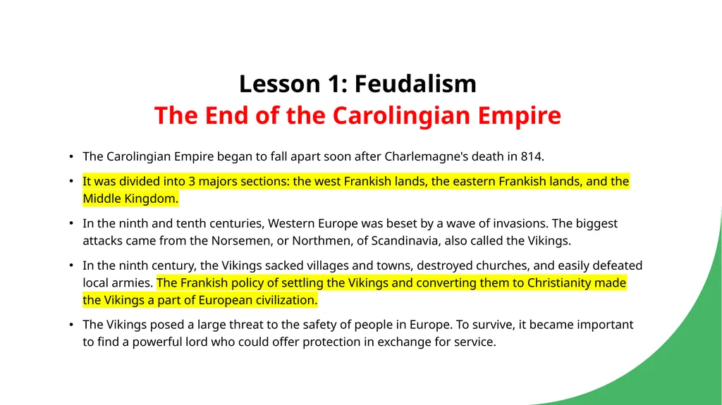 Chapter 4: Medieval Kingdoms in Europe Medieval - slide 2 of 7