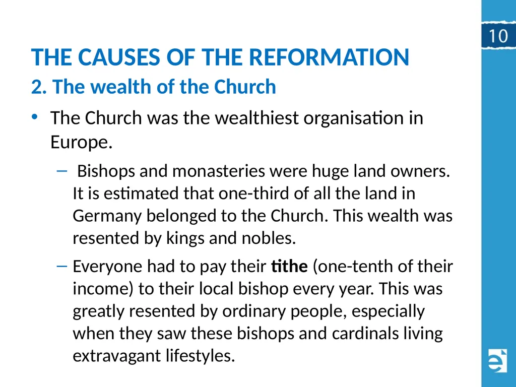 Chapter 10 (10.1) The Causes of the Reformation - slide 7 of 24