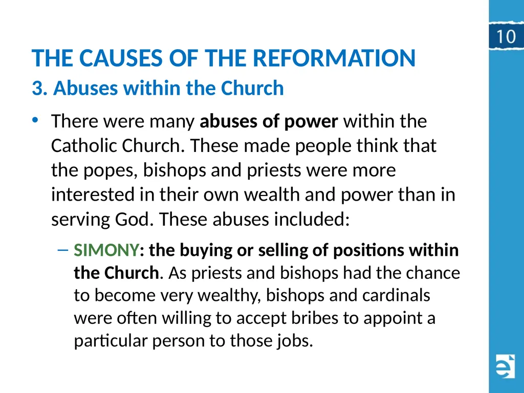 Chapter 10 (10.1) The Causes of the Reformation - slide 8 of 24