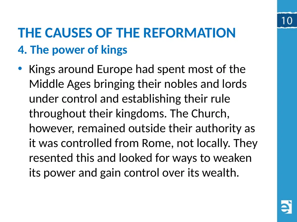 Chapter 10 (10.1) The Causes of the Reformation - slide 12 of 24