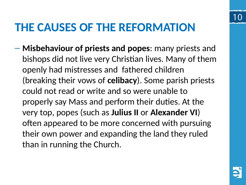 Chapter 10 (10.1) The Causes of the Reformation - slide 11 of 24