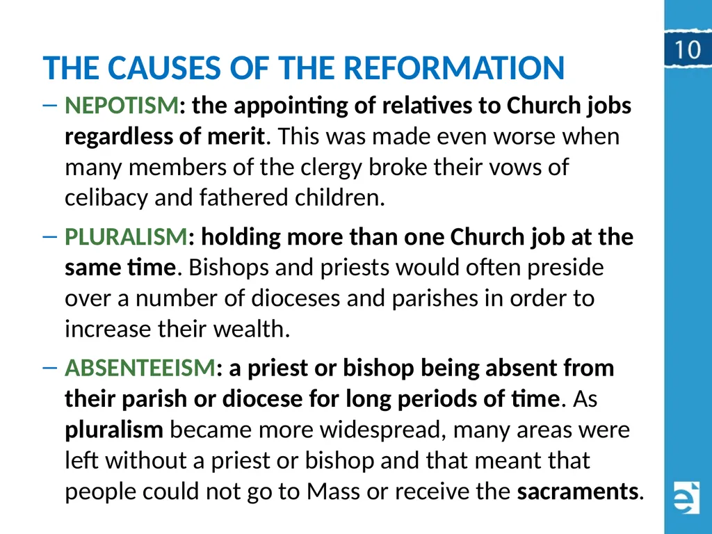 Chapter 10 (10.1) The Causes of the Reformation - slide 9 of 24