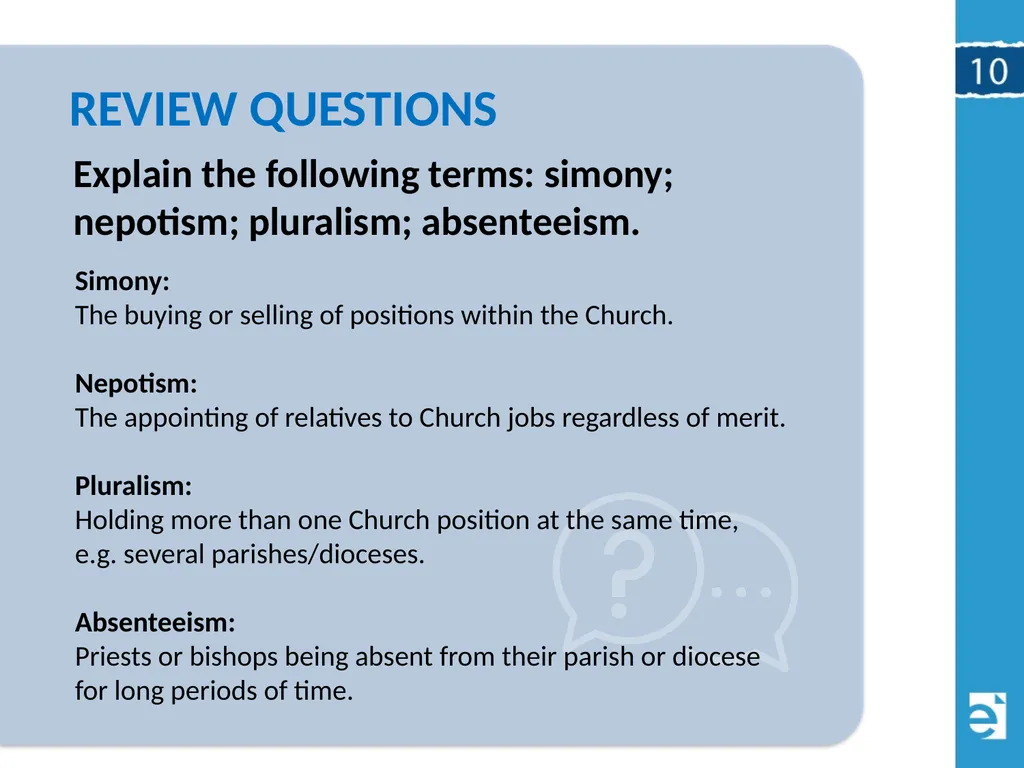 Chapter 10 (10.1) The Causes of the Reformation - slide 21 of 24
