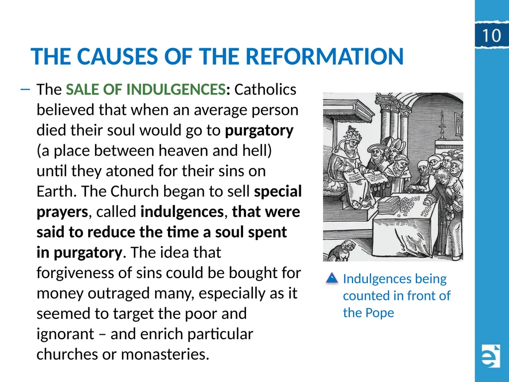 Chapter 10 (10.1) The Causes of the Reformation - slide 10 of 24