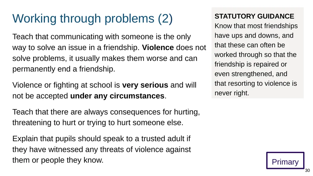Teaching about caring friendships Part of: - slide 30 of 52