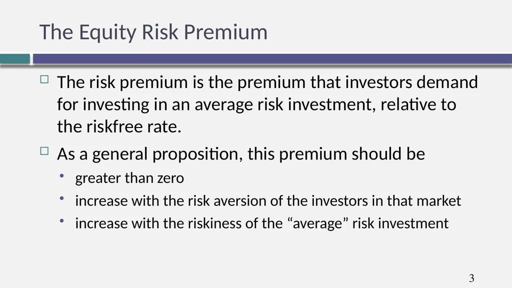 Hurdle rates III: Estimating Equity risk premiums - slide 3 of 12