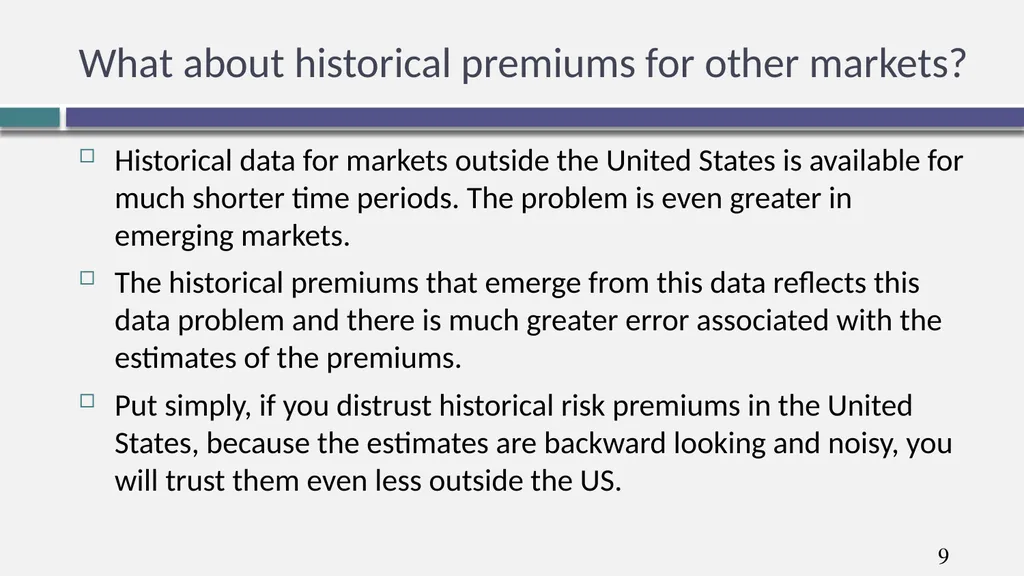 Hurdle rates III: Estimating Equity risk premiums - slide 9 of 12