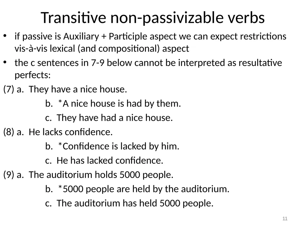 1 The passive Summary phonological form/shape of - slide 11 of 13