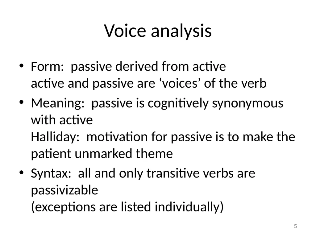 1 The passive Summary phonological form/shape of - slide 5 of 13