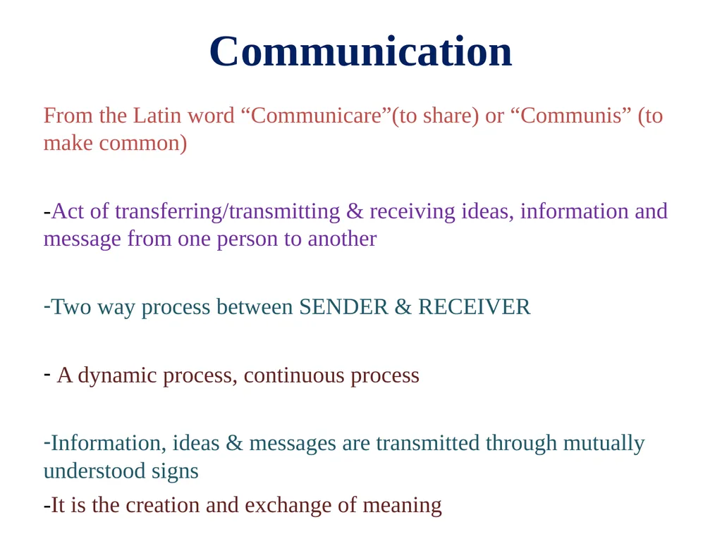 What is Communication Communication From the Latin - slide 2 of 21
