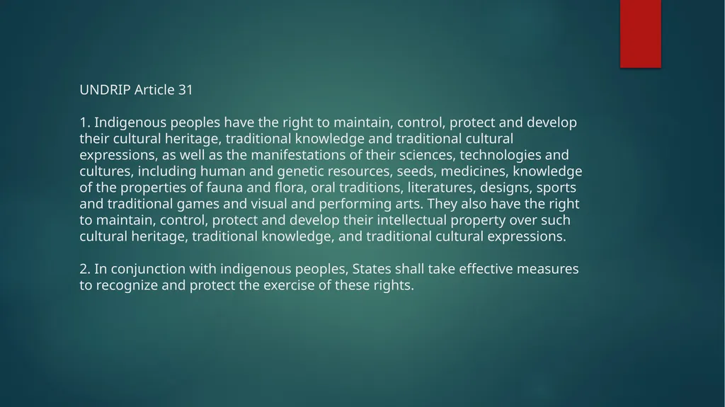 Taking UNDRIP Seriously indigenous peoples have - slide 8 of 17