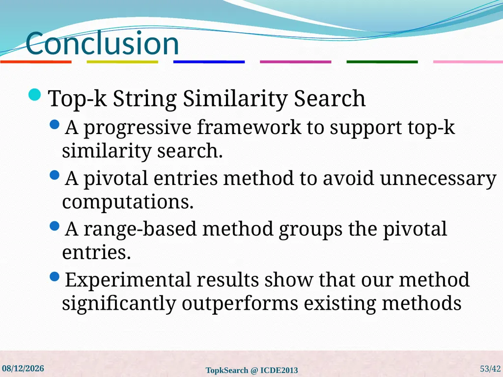 Top-k String Similarity Search with Edit-Distance - slide 53 of 54