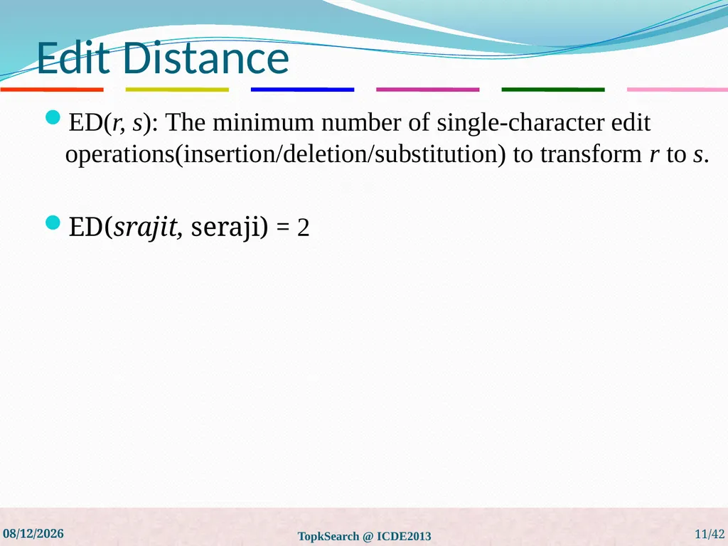 Top-k String Similarity Search with Edit-Distance - slide 11 of 54