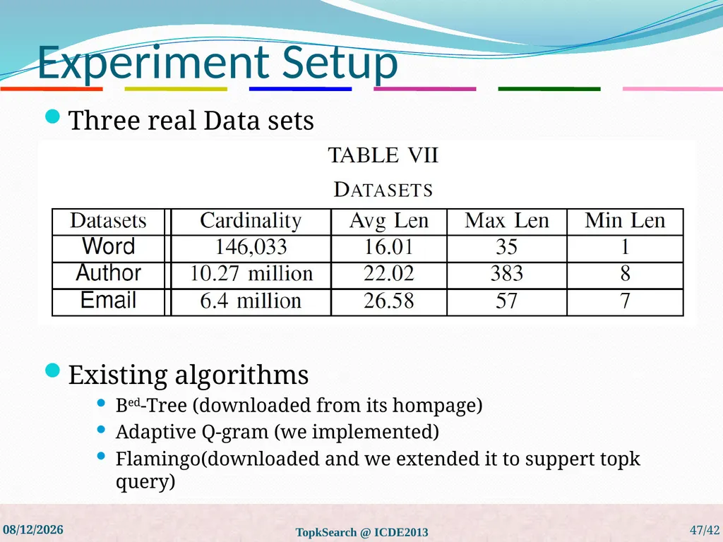 Top-k String Similarity Search with Edit-Distance - slide 47 of 54