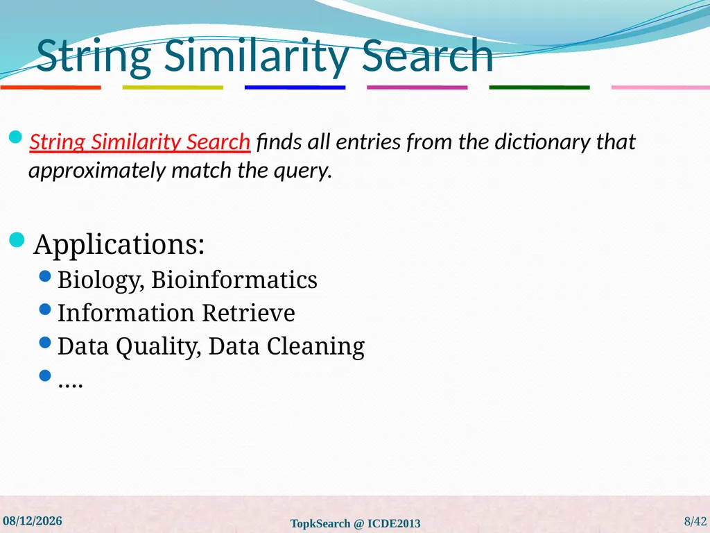 Top-k String Similarity Search with Edit-Distance - slide 8 of 54