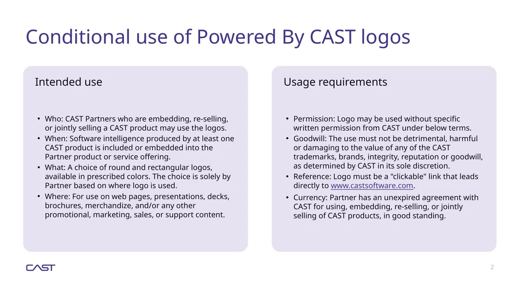 Powered by CAST Logos for CAST Partners March 2025 - slide 2 of 4