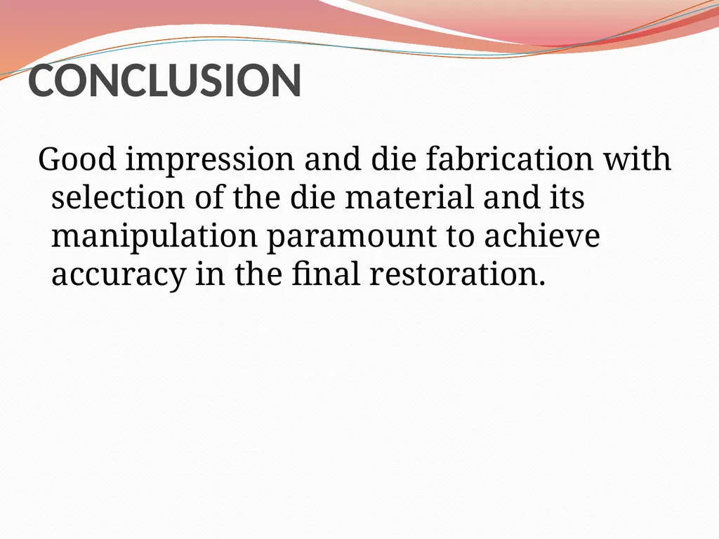 MODELS AND DIE MATERIALS CONTENTS INTRODUCTION - slide 40 of 41