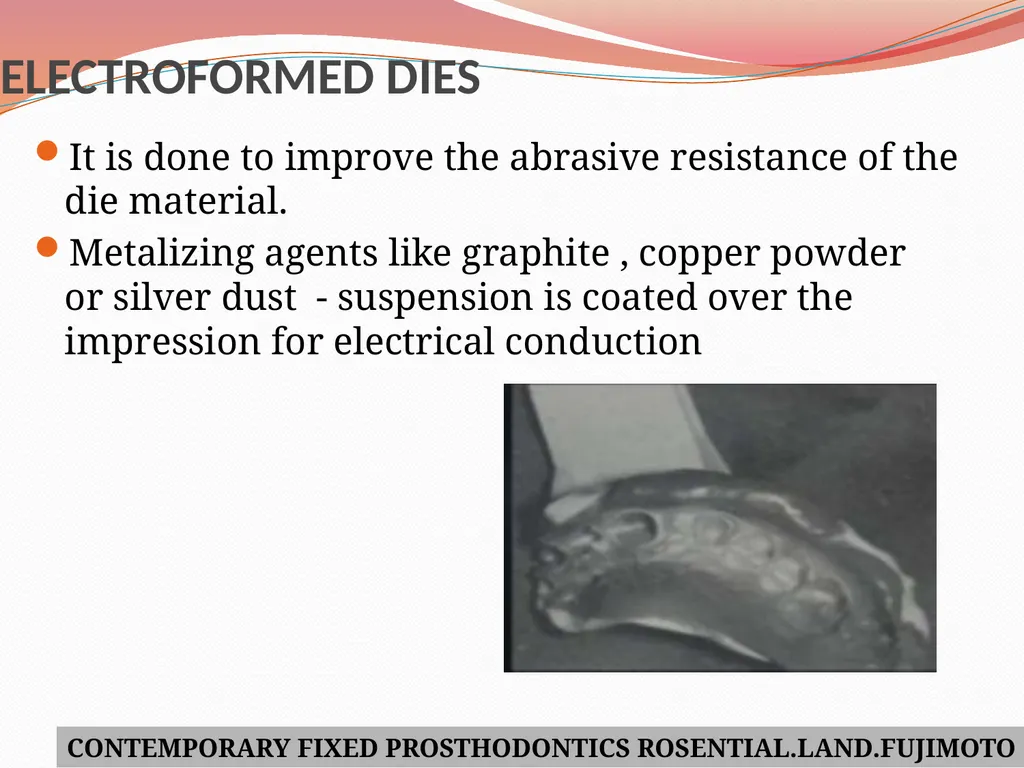 MODELS AND DIE MATERIALS CONTENTS INTRODUCTION - slide 28 of 41