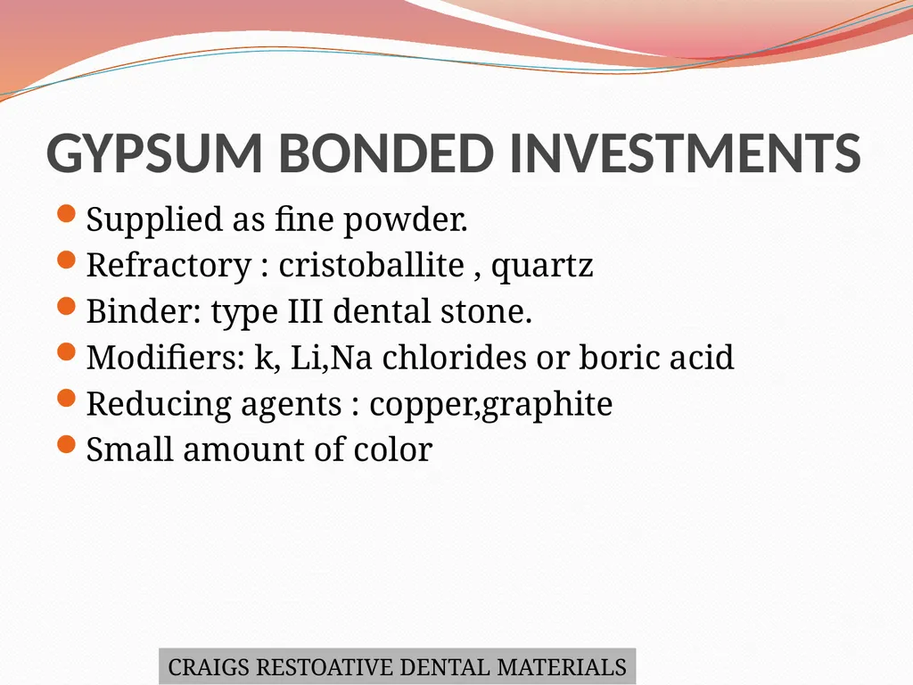 MODELS AND DIE MATERIALS CONTENTS INTRODUCTION - slide 21 of 41