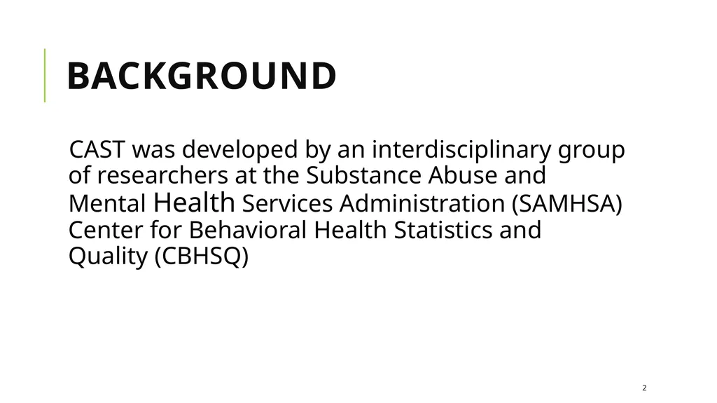 Calculating for an Adequate System Tool (CAST) - slide 2 of 12
