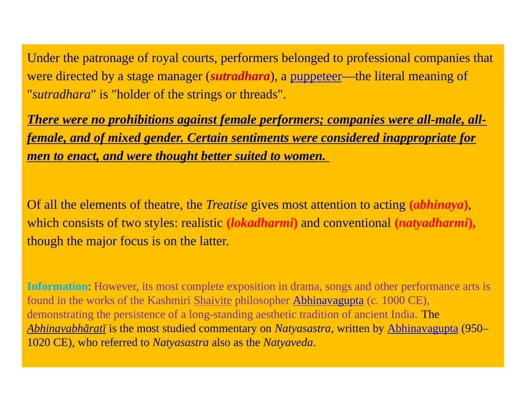 Natya Shaastra Chapter VI Sentiments [RASA] Theory - slide 3 of 18