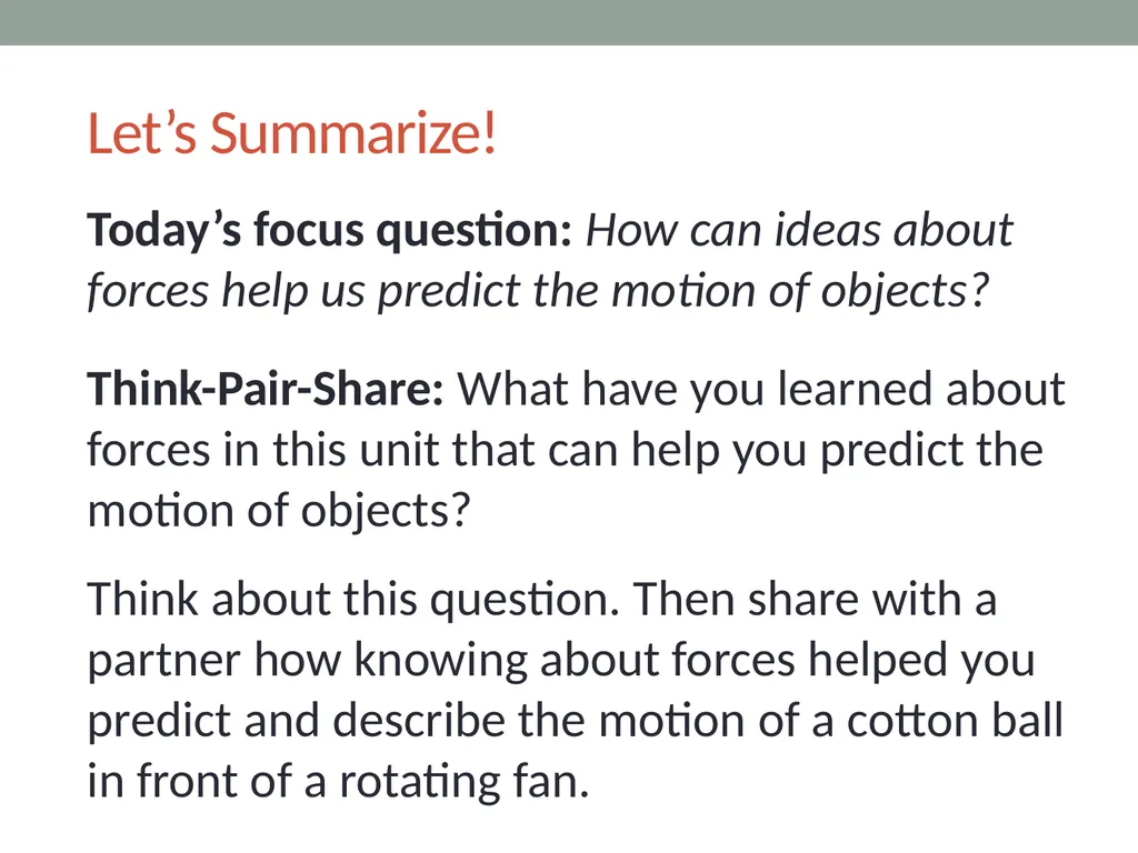 forces Lesson 6A How Can Ideas about Forces Help - slide 11 of 13