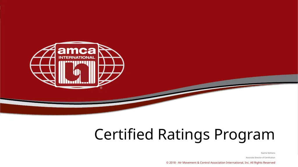 Certified Ratings Program Nazme Mohsina Associate - slide 1 of 38