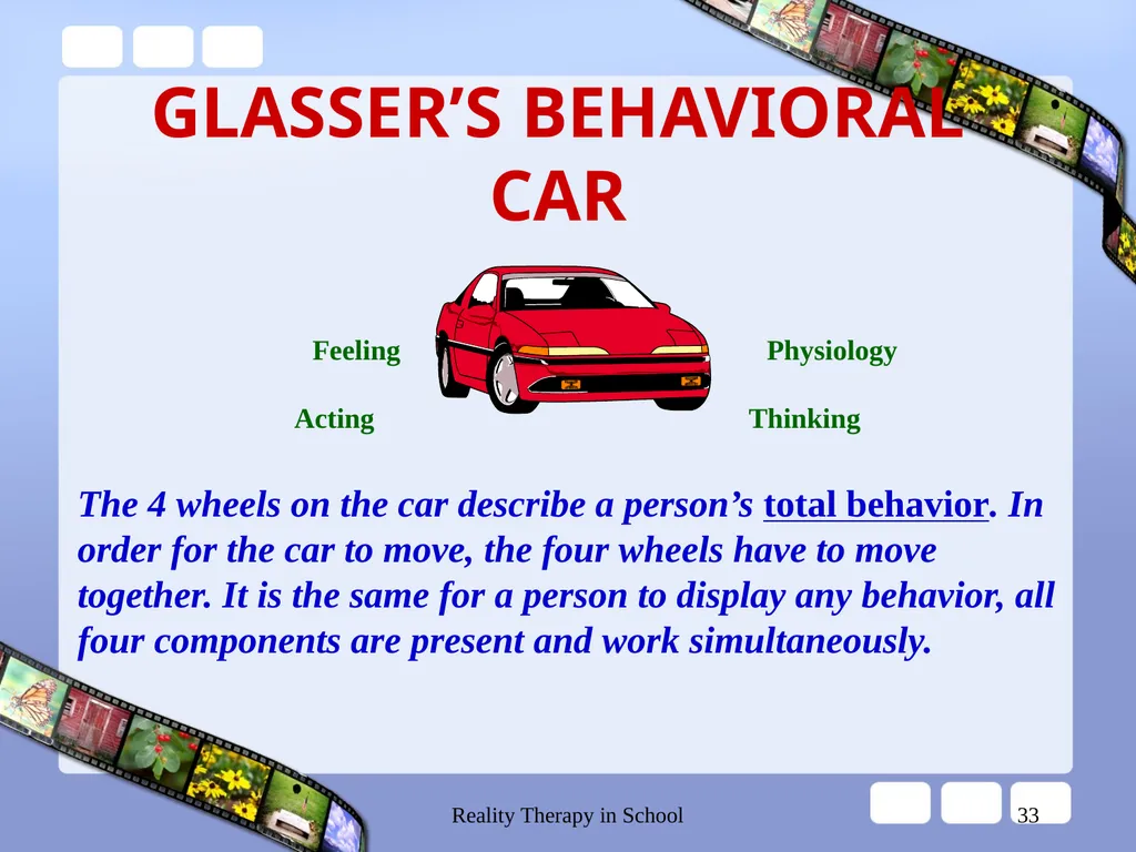 Reality Therapy in School 1 REALITY THERAPY CHOICE - slide 33 of 34