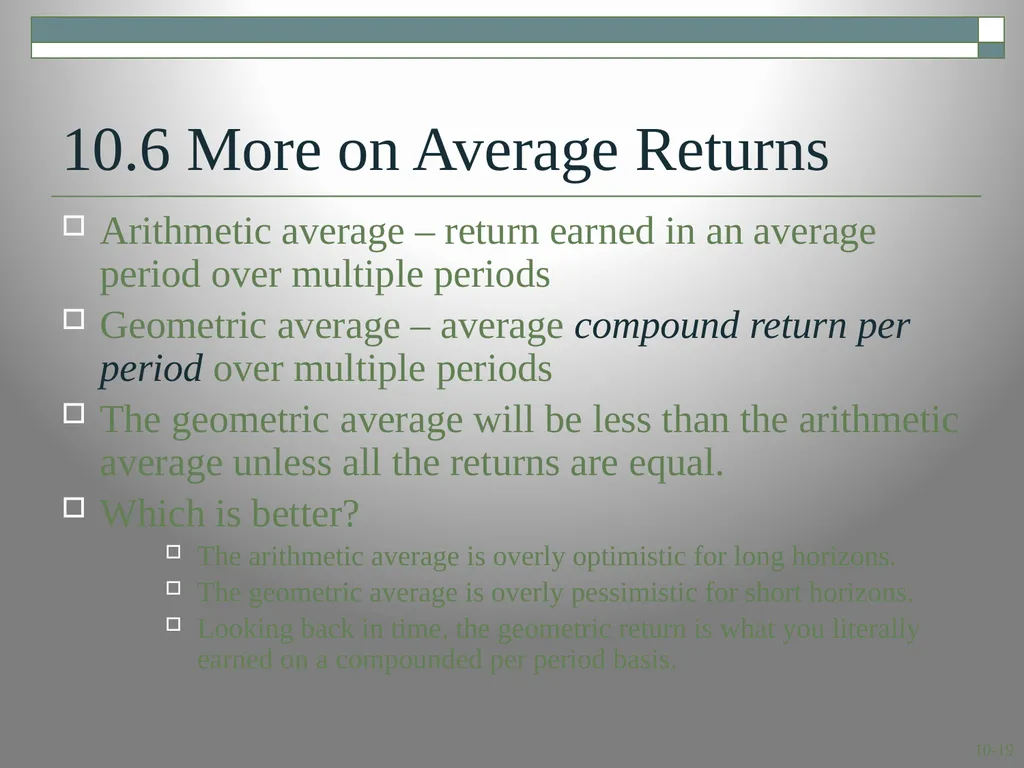 Risk and Return: Lessons from Market History - slide 19 of 30