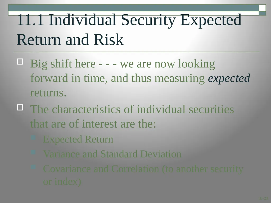 Risk and Return: Lessons from Market History - slide 23 of 30