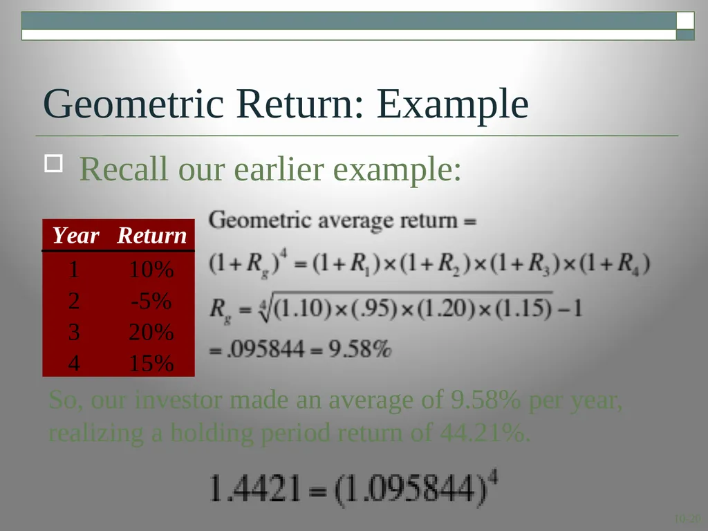 Risk and Return: Lessons from Market History - slide 20 of 30