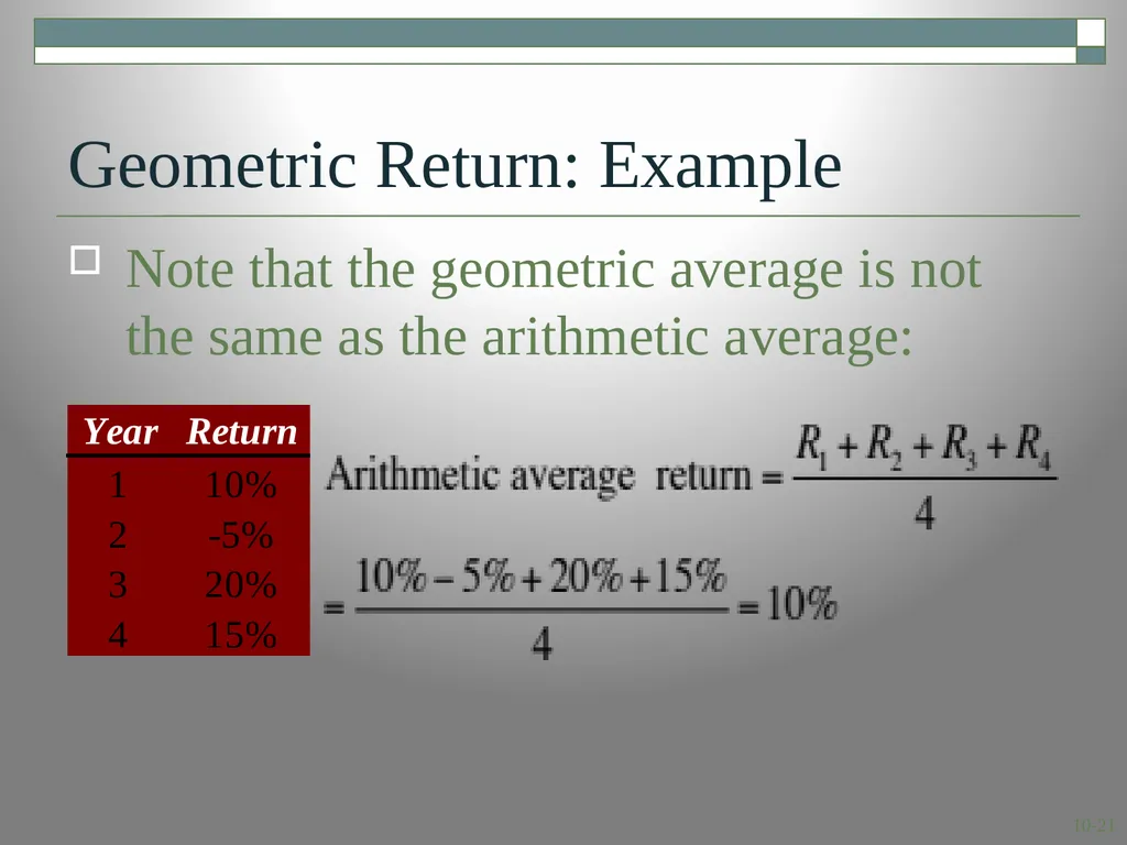 Risk and Return: Lessons from Market History - slide 21 of 30