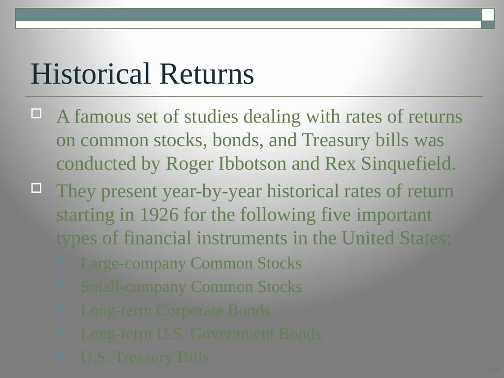 Risk and Return: Lessons from Market History - slide 9 of 30