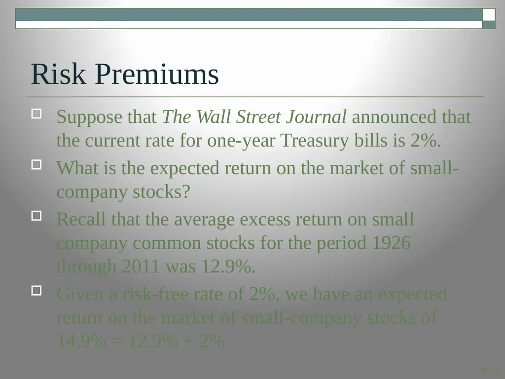 Risk and Return: Lessons from Market History - slide 13 of 30