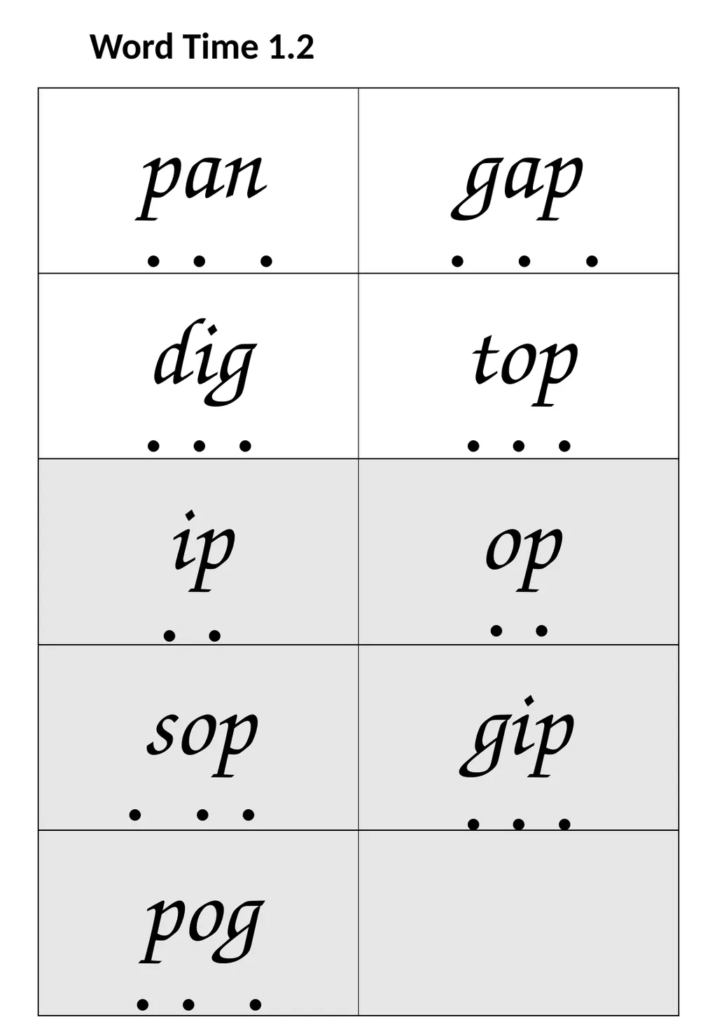 Word Time 1.1 . . . . . . . - slide 3 of 19