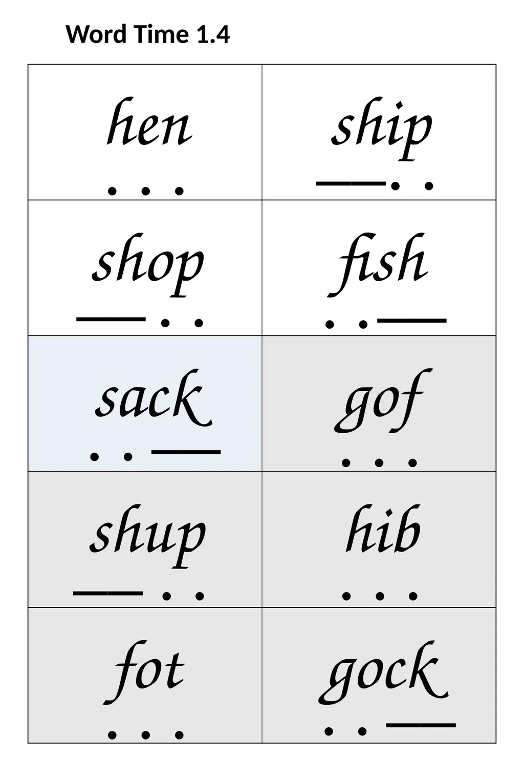 Word Time 1.1 . . . . . . . - slide 7 of 19